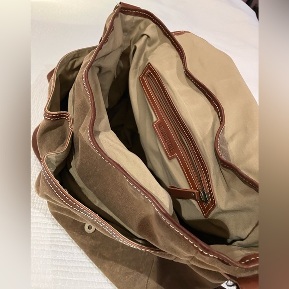 ❌ SOLD ❌ Leather & waxed cotton canvas Messenger Bag - Picture 4 of 8